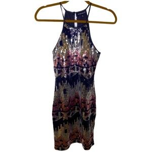My Michelle tribal sequin halter dress